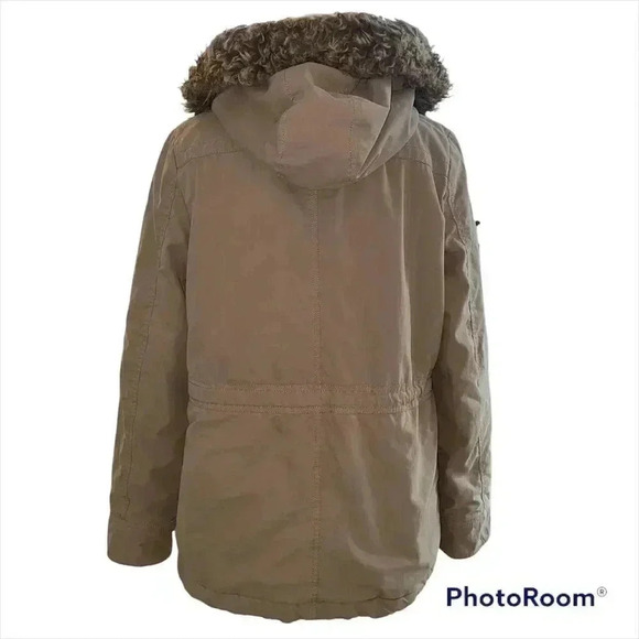 Old Navy Hooded Cargo Coat Size M Warm Zipper & Buttons & Lined 🧥❤️ - Picture 4 of 15